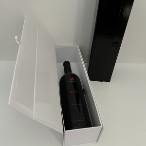 EZA1111 13.5X3.5X3.5 GLOSS BLACK, WHITE, RED FOR 1 BOTTLE OF WINE