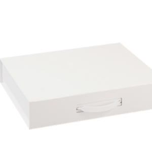 EZA3125 12.25X10.25X2.5 GLOSS WHITE FOLIO ATTACHE BOXES WITH HANDLES
