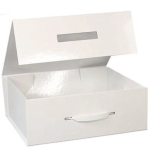 EZA3145 12.25X10.25X4.5 GLOSS WHITE FOLIO ATTACHE BOXES WITH HANDLES